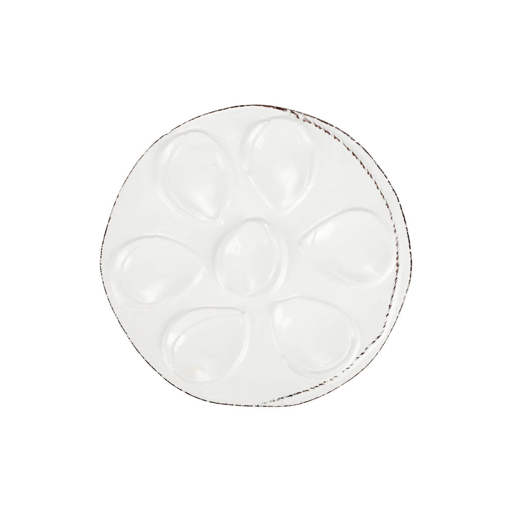 Vietri Lastra White Oyster Plate