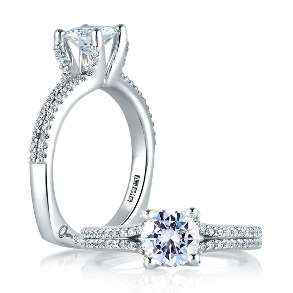 A.Jaffe Engagement Rings Classic Pave Split Shank Engagement Ring MES178/128