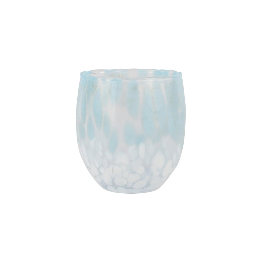 Vietri Nuvola Light Blue and White Double Old Fashioned
