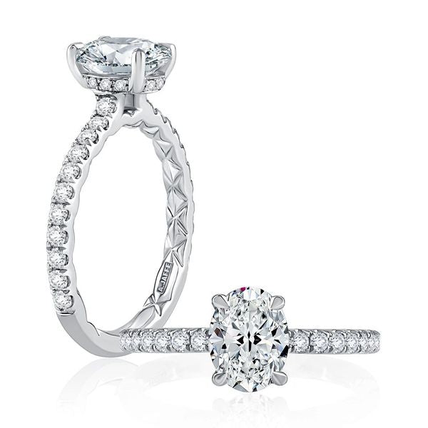 A.Jaffe Engagement Rings Diamond Pavé Engagement Ring with Quilted Interior ME2021Q/193B