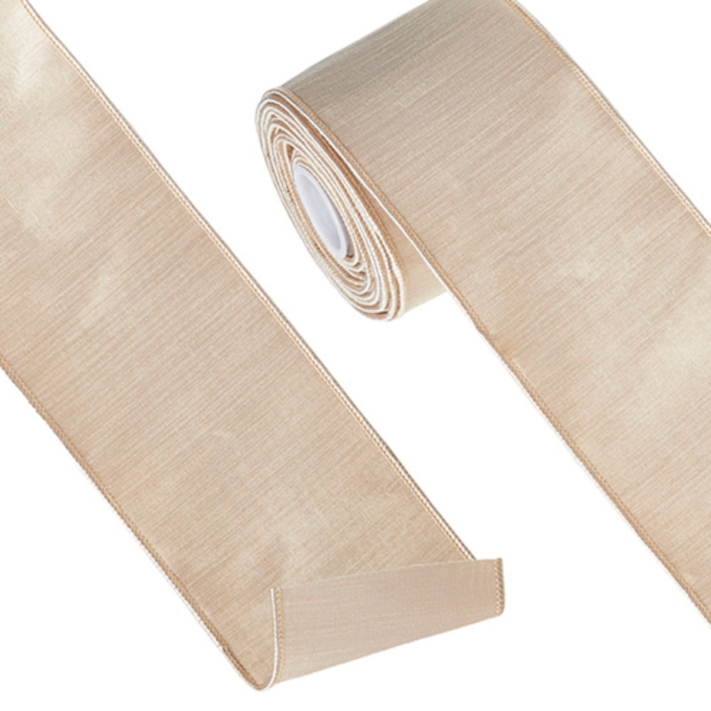 Champagne Satin Wired Ribbon