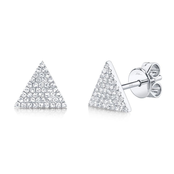 Shy Creation 0.24Ct Diamond Pave Triangle Stud Earring SC55001436