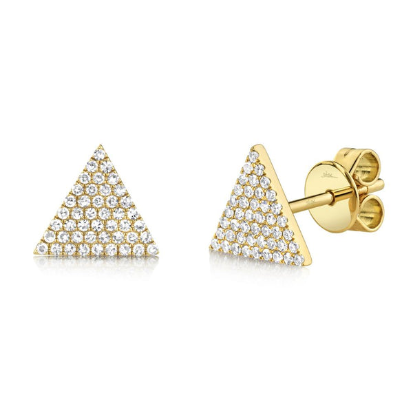 Shy Creation 0.24Ct Diamond Pave Triangle Stud Earring SC55001437