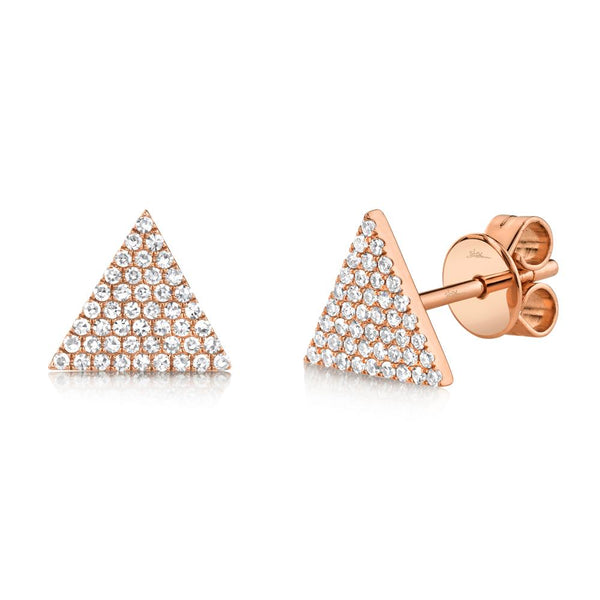 Shy Creation 0.24Ct Diamond Pave Triangle Stud Earring SC55001438