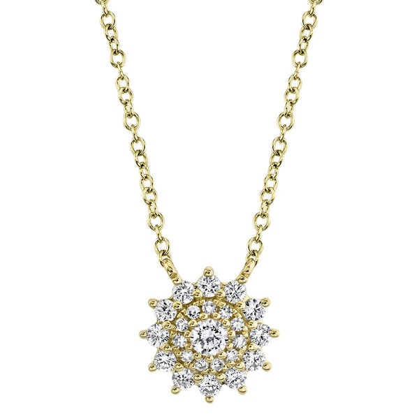 Shy Creation 0.24Ct Diamond Flower Necklace SC55019368