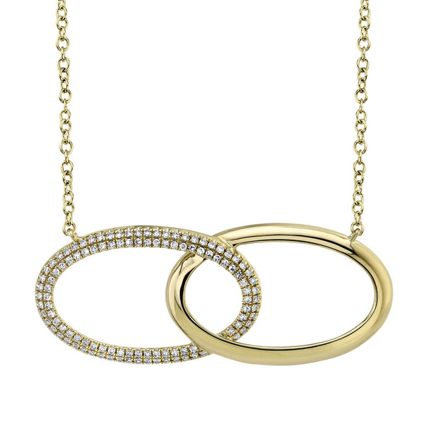 Shy Creation 0.24Ct Diamond Oval Necklace SC55021245