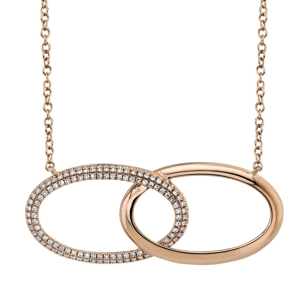 Shy Creation 0.24Ct Diamond Oval Necklace SC55021246