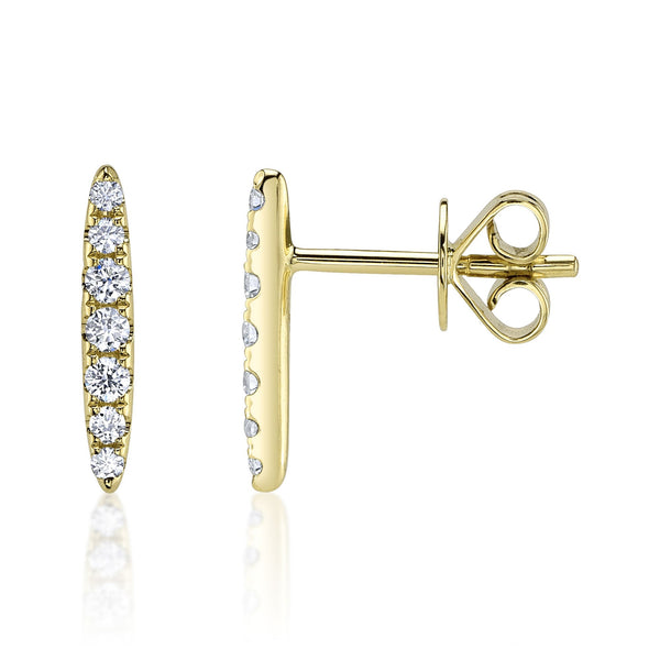 Shy Creation 0.19Ct Diamond Bar Stud Earring SC55024841