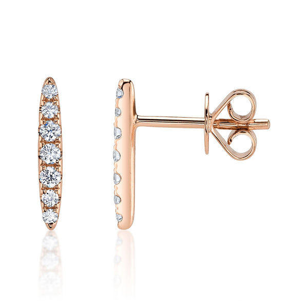 Shy Creation 0.19Ct Diamond Bar Stud Earring SC55024842