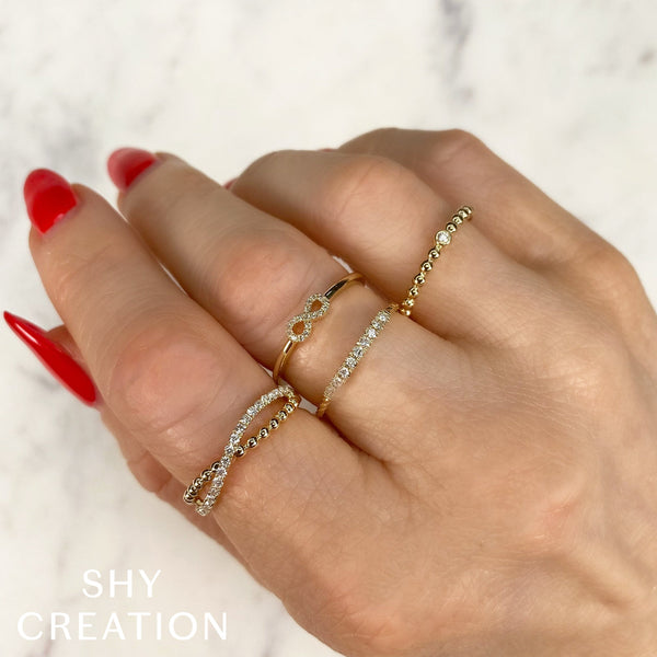 Shy Creation 0.24Ct Diamond Bridge Ring SC22008816