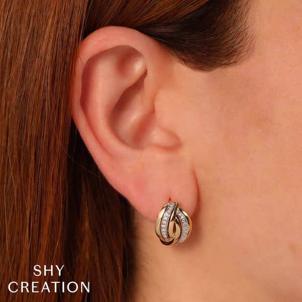 Shy Creation 0.24Ct Diamond Oval Hoop Earring SC22009960RDH0.65