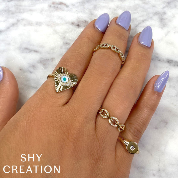 Shy Creation 0.14Ct Diamond Link Ring SC55024350