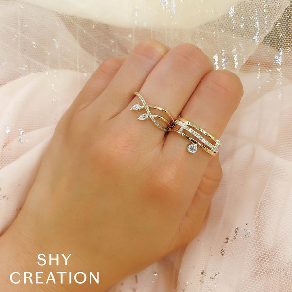 Shy Creation 0.24Ct Diamond Pear Ring SC55021922