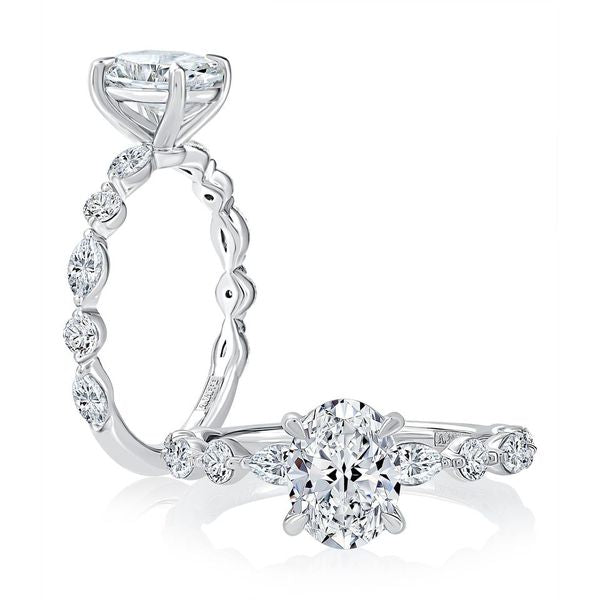 A.Jaffe Engagement Rings Floating Alternating Round and Marquise Diamond Engagement Ring MECOV2929T/212
