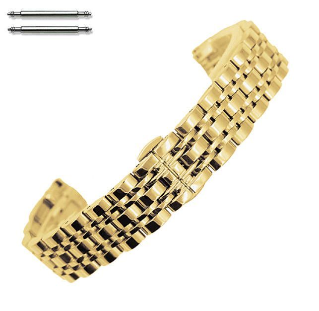 Armani Exchange Compatible Steel Polished Gold Tone Metal Replacement Watch Band Strap Butterfly Clasp #5057