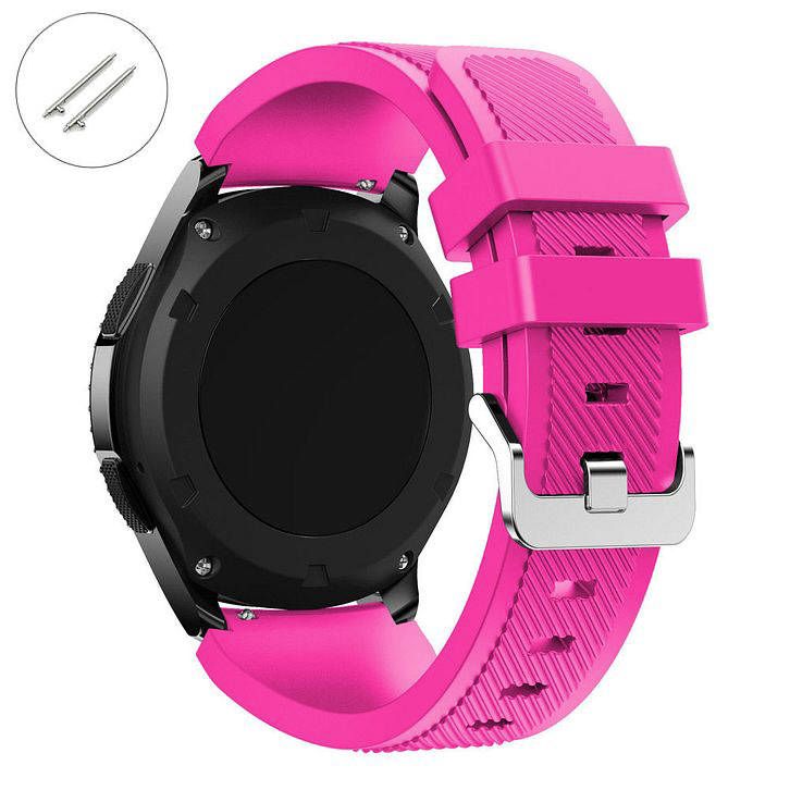 Armitron Compatible Hot Pink 22 mm Rubber Silicone Replacement Watch Band Strap Quick Release Pins #4053
