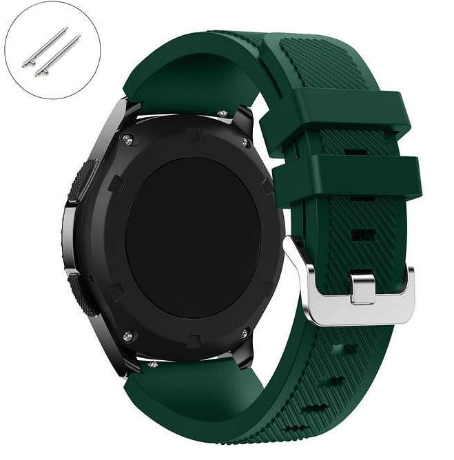 Army Military Green Rubber Silicone Watch Band Strap Quick Release Pins  #4048