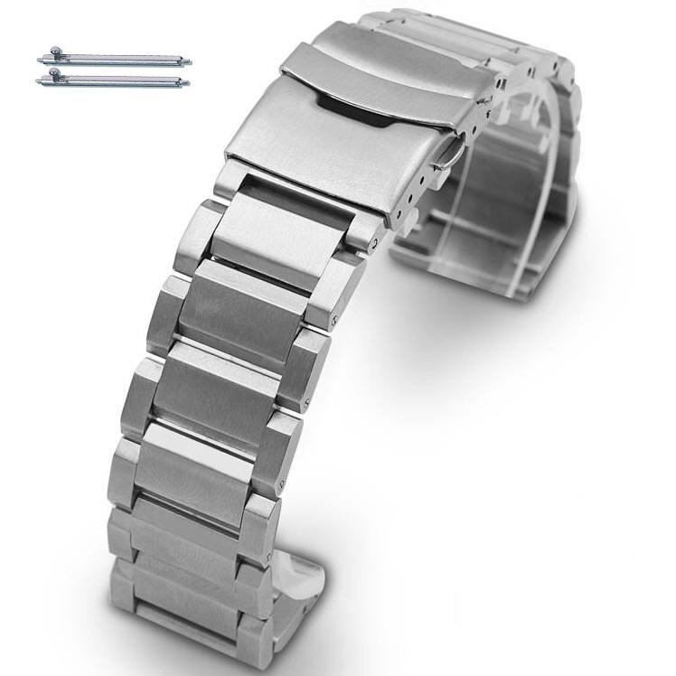 Baume & Mercier Compatible Stainless Steel Metal Bracelet Replacement Watch Band Strap Double Locking clasp #5003
