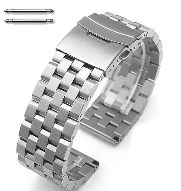 Baume & Mercier Compatible Stainless Steel Metal Watch Band Strap Bracelet Double Locking Buckle #5051