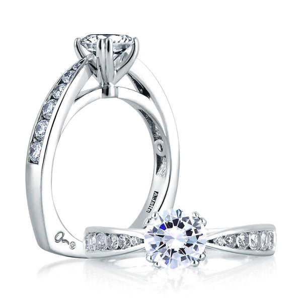 A.Jaffe Engagement Rings Classic Pinched Shank Cathedral Engagement Ring MES233/52