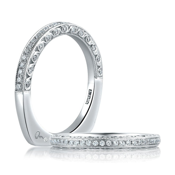 A.Jaffe Wedding Bands Royal Pave Scrolled Profile Diamond Band MRS381/29