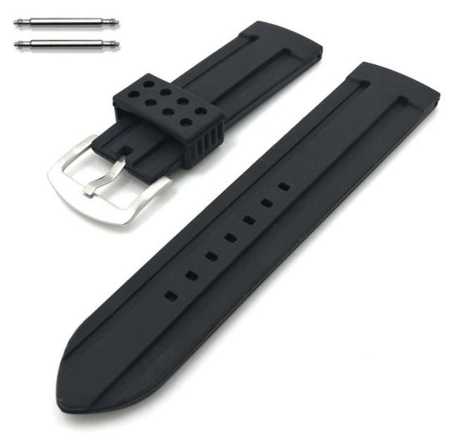 Michael Kors Compatible Black Sports Style Silicone Replacement Watch Band Strap #4421