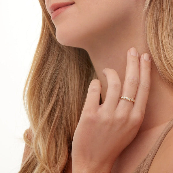 Mixed Shape Bezel Ring F420