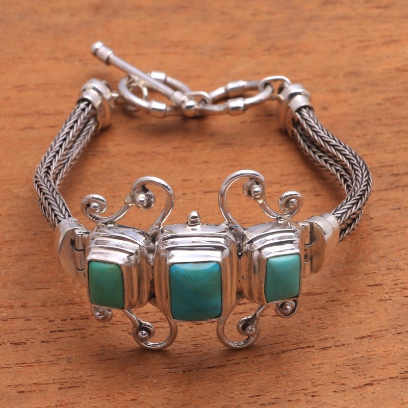 Women's Sterling Silver Chain Bracelet, "Elegant Energy"