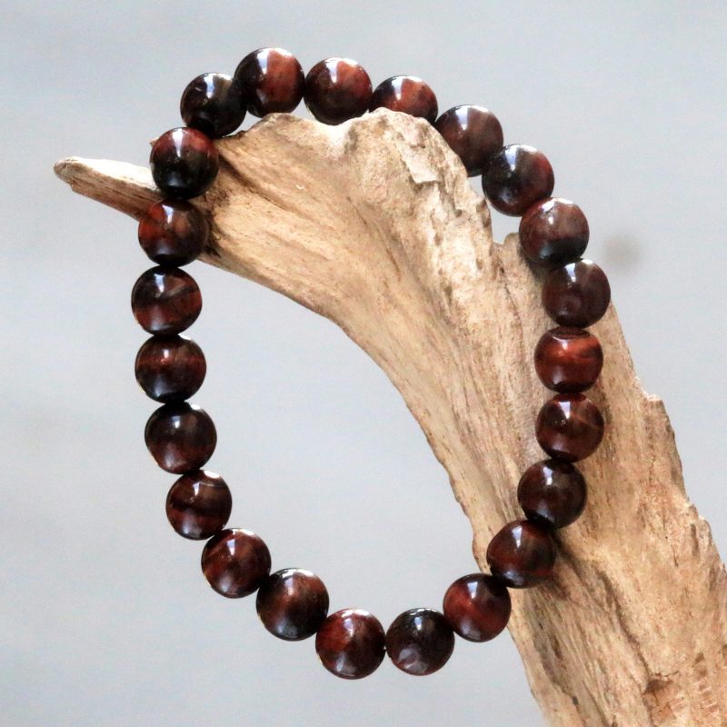 Women's Brown Agate Beaded Stretch Bracelet, "Sanur Chocolate"