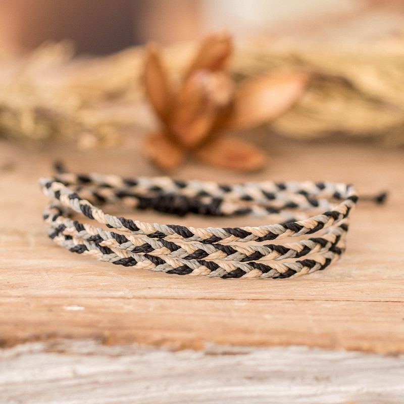 Two-in-One Macrame Wrap Bracelet and Strand Necklace, "Versatile Sophistication"