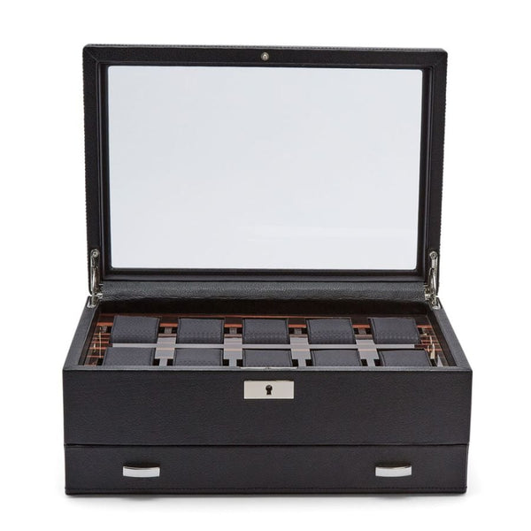 Roadster 10 Piece Watch Box With Drawer