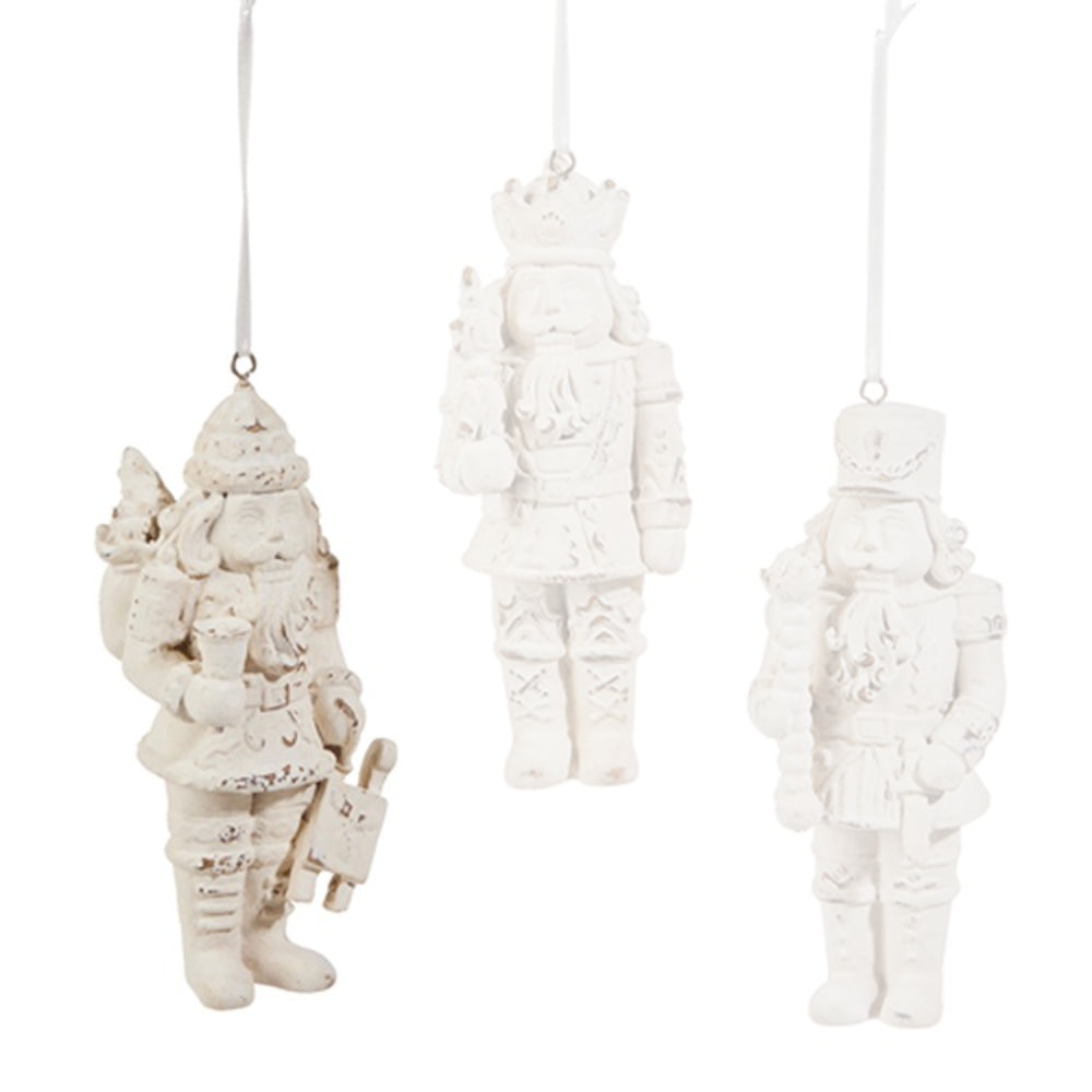 Raz Imports 5.5" Whitewash Nutcracker Ornament