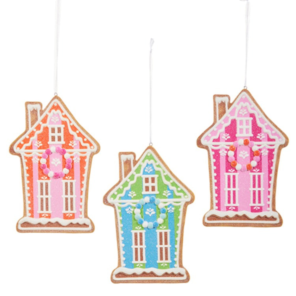 Raz Imports 6" Vivid Jolly Gingerbread House Ornament