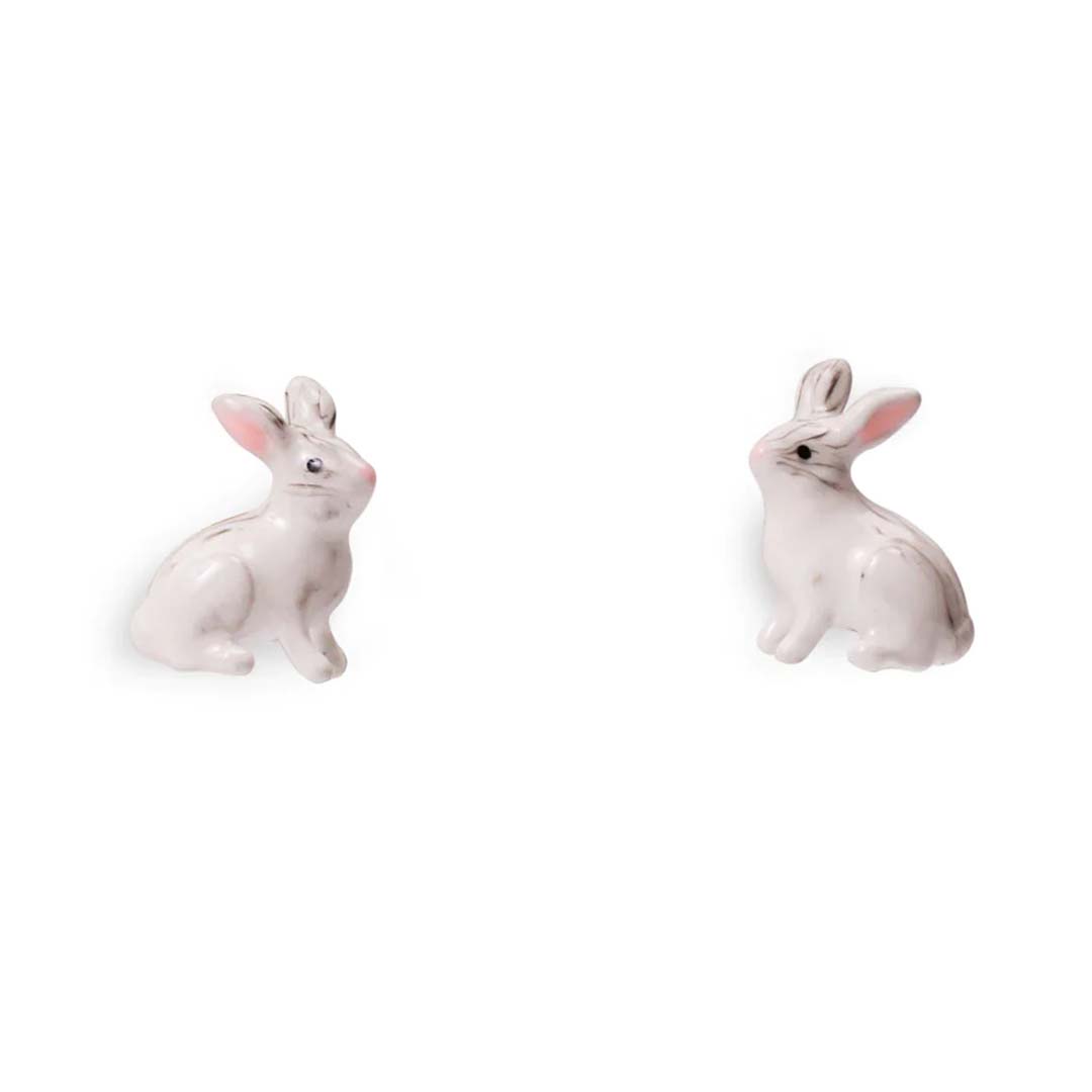 Spring Rabbit Stud Earrings By Bill Skinner