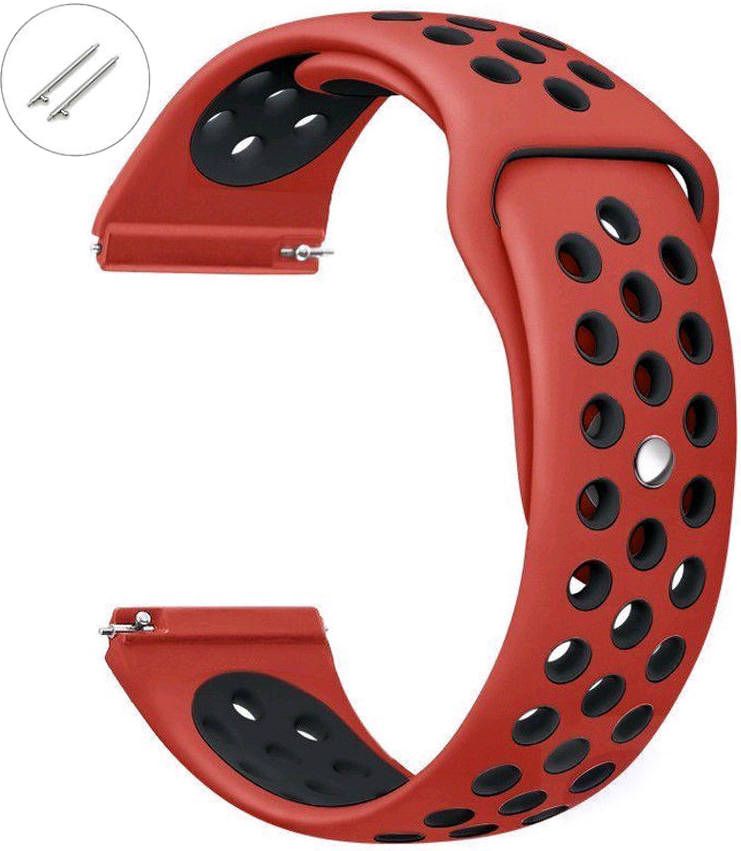 Timex Compatible Red & Black Sport Silicone Replacement Watch Band Strap Quick Release Pins #4075