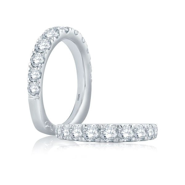 A.Jaffe Wedding Bands Large Melee Graduating Diamond Half Circle Wedding Band MRS870/117