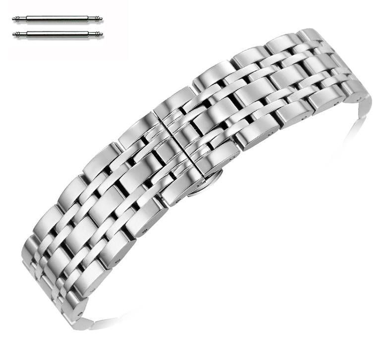 Victorinox Swiss Army Compatible Stainless Steel Polished Metal Replacement Watch Band Strap Butterfly Clasp #5055