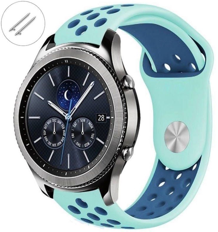 Victorinox Swiss Army Compatible Turquoise & Blue Silicone Replacement Watch Band Quick Release Pins #4082