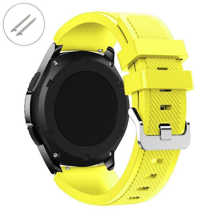 Victorinox Swiss Army Compatible Yellow Rubber Silicone Replacement Watch Band Strap Quick Release Pins #5055