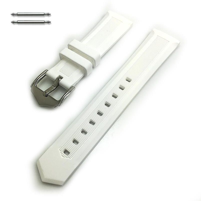 White Silicone 12mm Replacement Watch Band Strap #4412