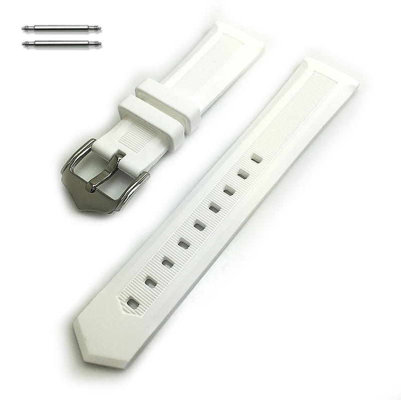 White Silicone 16mm Replacement Watch Band Strap #4412