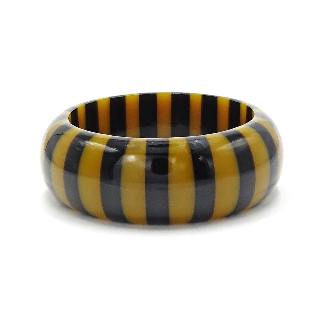 Wide Striped Spiced Jack Bangle By Splendette